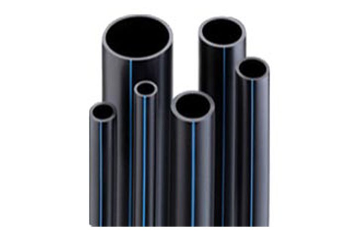 black HDPE pipe on white background